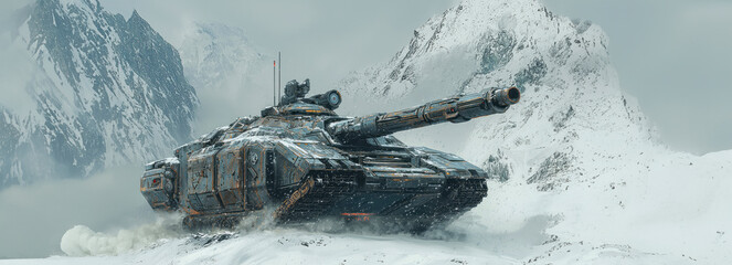 Wall Mural - Futuristic Battle Beast Unleashing the Sci-Fi Tank Concept for the Ultimate War Machine Experience