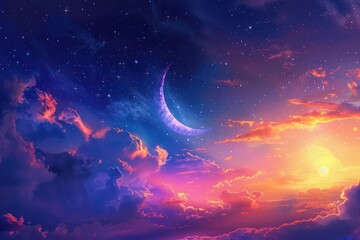 Poster - Celestial Dream:  A Symphony of Stars and Twilight