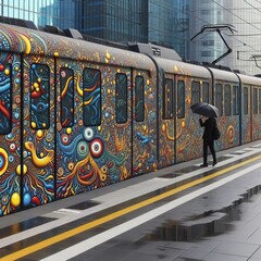 172 generative graffiti tram walls adorned with constantly evolv
