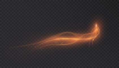 Wall Mural - golden magic comet light effect with lots of sparkling bokke and shimmering light effects. magic gol