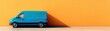 © Rossarin - A vibrant blue delivery van parked against a bright orange wall, showcasing modern design and urban aesthetics.