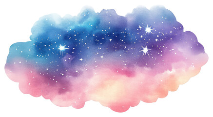 Sticker - PNG Dreamy watercolor galaxy cloud