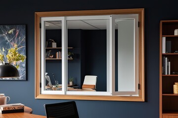 Creative Office Window Frame Design for Unique Interior Decoration in Innovative Workspaces