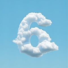 Minimalist Cloud Numbers Against Light Blue Sky