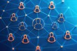 © Worrapol - Global Network Society: A web of interconnected individuals symbolizes the power of global communication and digital connection in a futuristic blue hue.