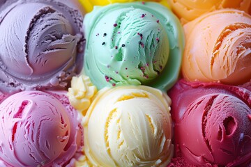 Colorful Scoop Ice Cream Background Concept