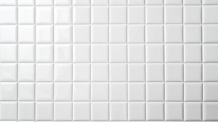 Wall Mural - White tile seamless background copy space tile texture surface wall for designers and text. White tile empty texture of kitchen and bathroom wall background