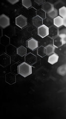 Wall Mural - technological and futuristic hexagonal grayscale background