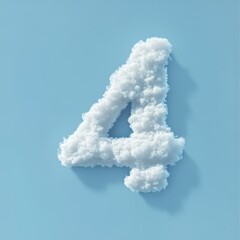 Minimalist Cloud Numbers Against Light Blue Sky