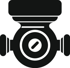 Poster - Simple water meter icon representing a device measuring water consumption, often found in residential or commercial plumbing systems