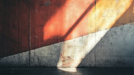 Wall Mural - Sunlight Illuminates a Multi-Colored Concrete Wall