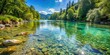 © InspireStock Gallery - Crystal clear water flowing in a serene river, water, clean, nature, river, tranquil,refreshing, aquatic, liquid, purity