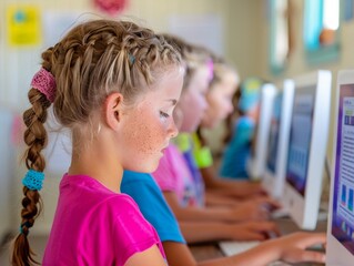 Poster - Engaged Young Students Learning Computer Programming with Teacher Guidance in a Bright Classroom Setting