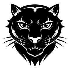 Wall Mural - Panther head logo vector design. Abstract drawing panther face. Angry Panther silhouette
