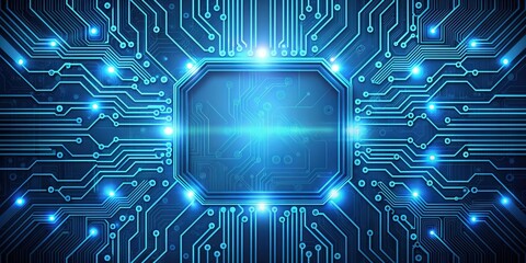 Poster - Abstract geometric design resembling a digital circuit board , technology, futuristic, pattern, grid, lines, digital