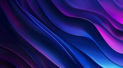 Abstract gradient design with smooth transitions between blue and purple hues, showcasing a blend of dark and neon tones for an eye-catching, modern aesthetic.