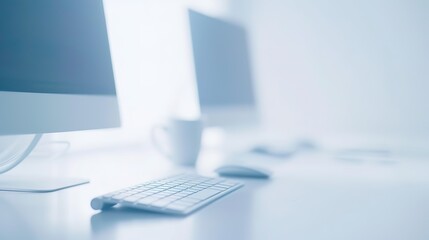 desk with computer