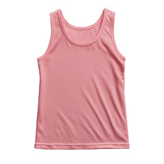 Wall Mural - A pink tank top is displayed on a white background. The tank top is a simple design with no patterns or embellishments. The color of the tank top is a bright shade of pink