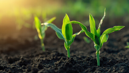 Wall Mural - Young Corn Plants.