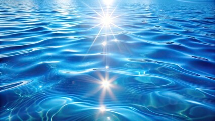 Wall Mural - shimmering water ripples on a bright blue background under the sunlight, ocean, aqua, shimmering, su