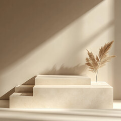 Canvas Print - Beige Minimalist Podium.