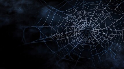 Wall Mural - halloween spider web dark scary wallpaper on dark background