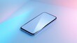 © Mickey - A modern smartphone lies on a brightly lit surface, showcasing its sleek design and blank screen. The gradient lighting adds a touch of contemporary style, making it perfect for showcasing mobile app