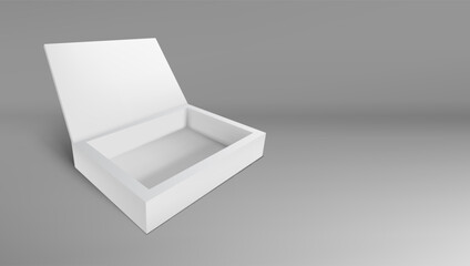 Sticker - 3D White Open Empty Cardboard Gift Box