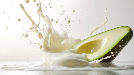 Canvas Print - Avocado Splash in Milk