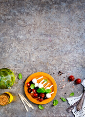 Poster - A plate with Italian salad caprese canape