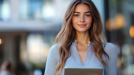 Wall Mural - a beautiful female as personal assistant in office