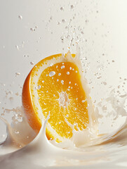 Canvas Print - Orange Splash in Milk