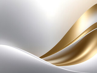 Abstract white gold Gradient background luxury with golden line wave that looks modern blurry background. ai