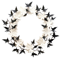 Sticker - PNG Elegant monochrome floral wreath