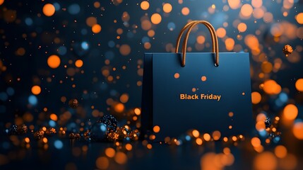 Black Friday shopping bag-themed cover banner for social networking or any other background