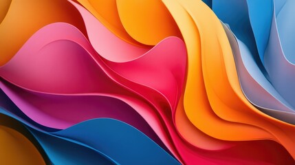 Wall Mural - Dynamic waves of vibrant abstract colors