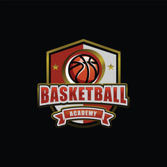 Wall Mural - Basketball club academy sport logo design