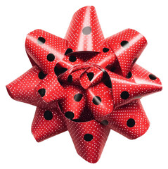 Wall Mural - PNG Red polka dot gift bow