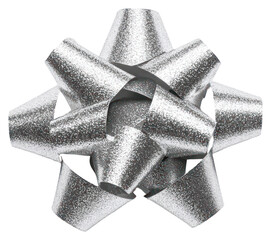 Wall Mural - PNG Sparkling silver gift bow