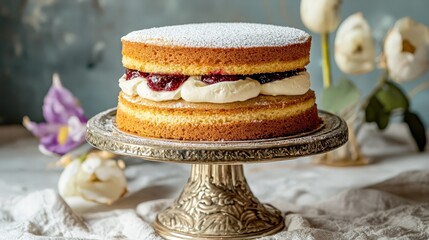 Canvas Print - Delicious Victoria Sponge Cake