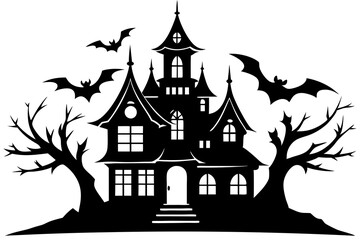 Wall Mural - Halloween  house vector illustration