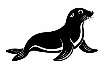 Sea seal silhouette vector illustration