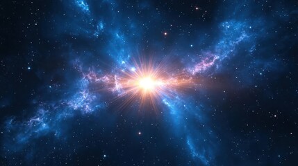 Wall Mural - A magnificent, swirling galaxy filled with bright stars against a backdrop of the starry night sky.