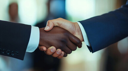 Wall Mural - Close-up of a business handshake in a professional setting