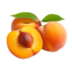 Wall Mural - fresh apricots with leaves
