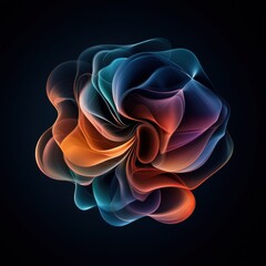 Poster - Abstract digital art showcasing swirling, colorful shapes against a dark background, creating a mesmerizing visual effect.