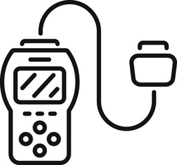 Canvas Print - Simple line icon of a glucometer, a device for measuring blood glucose levels, commonly used by diabetics