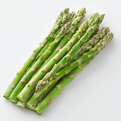 Bunch of fresh green asparagus stalks, ready for cooking.