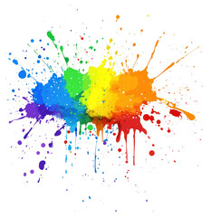 Canvas Print - PNG Vibrant rainbow paint splatter art