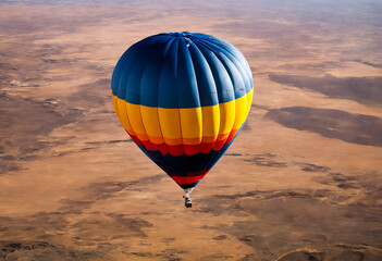 Wall Mural - Hot air balloon flying in sky over landscape